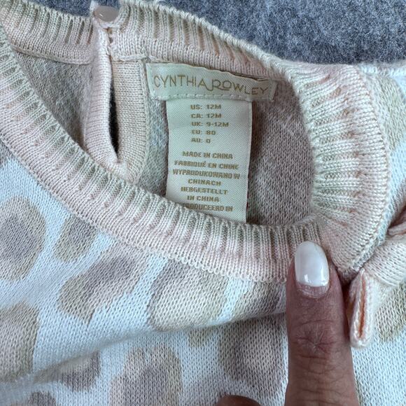 Cynthia Rowley 12M NWOT Baby Leopard Sweater Dress with Tights and Hat - Picture 3 of 6